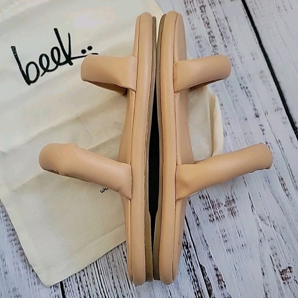 BEEK Leather Pintail Handmade Double Band Sandals Slide Size 9 NEW NIB - Picture 5 of 8